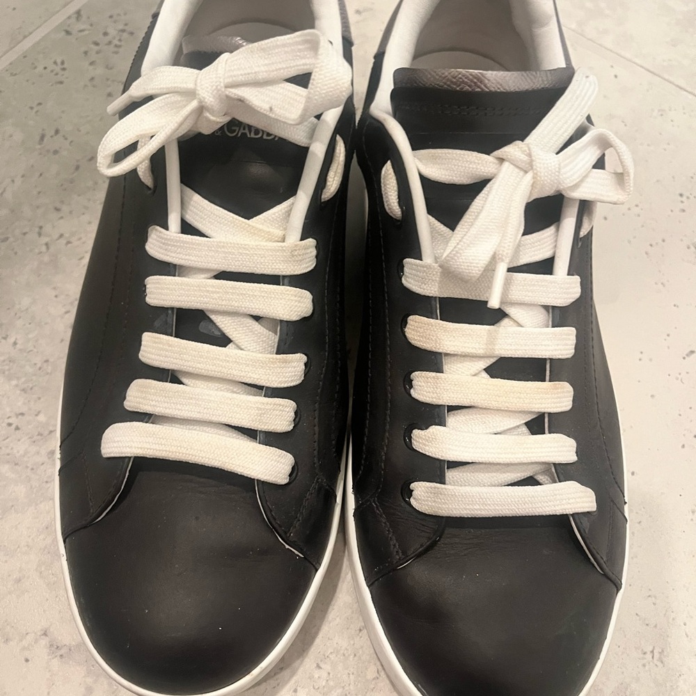 Black Leather Men's Sneakers